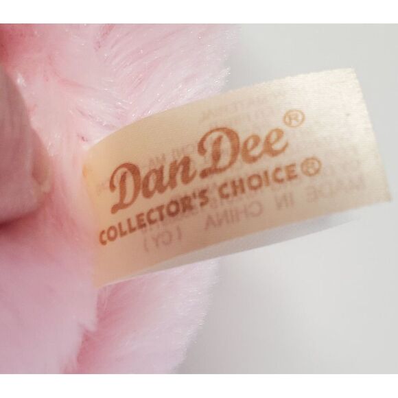 Dan Dee Pink Pig Stuffed w/Bow Plush Animal Pig Ribbed Curly Tail Super Soft Fur - Picture 11 of 14